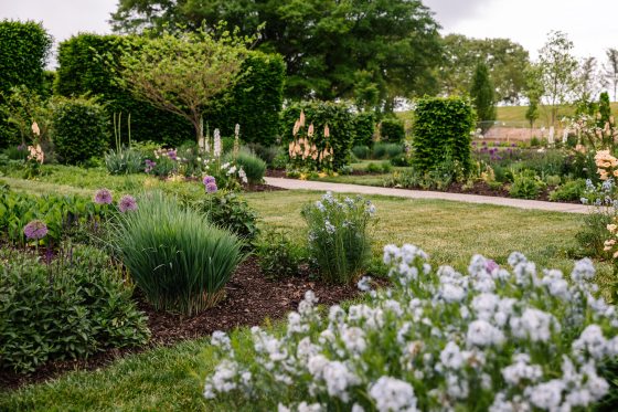 The Idea Garden at Longwood with spring plantings in the beds.
